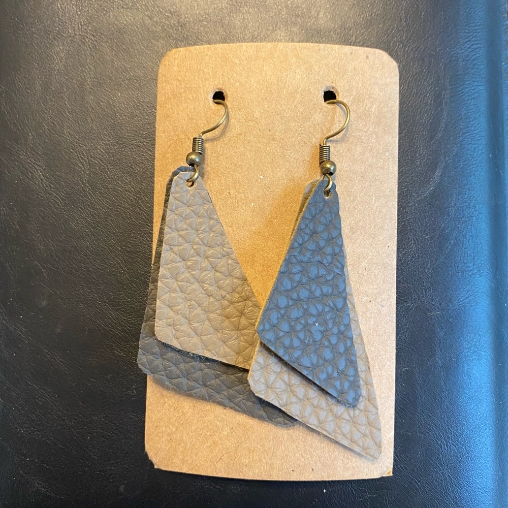 Mismatched Faux Leather Earrings